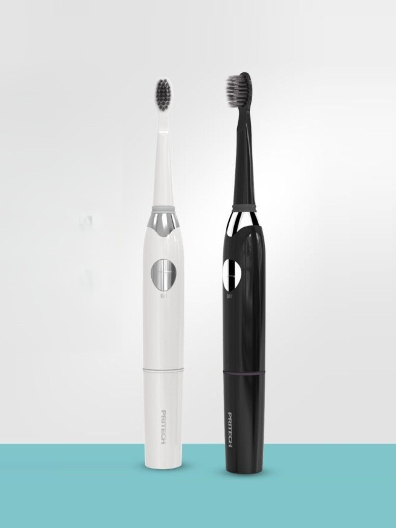 Black electric toothbrush with long battery life from Trendsi, featuring a sleek design and one-size-fits-all handle.