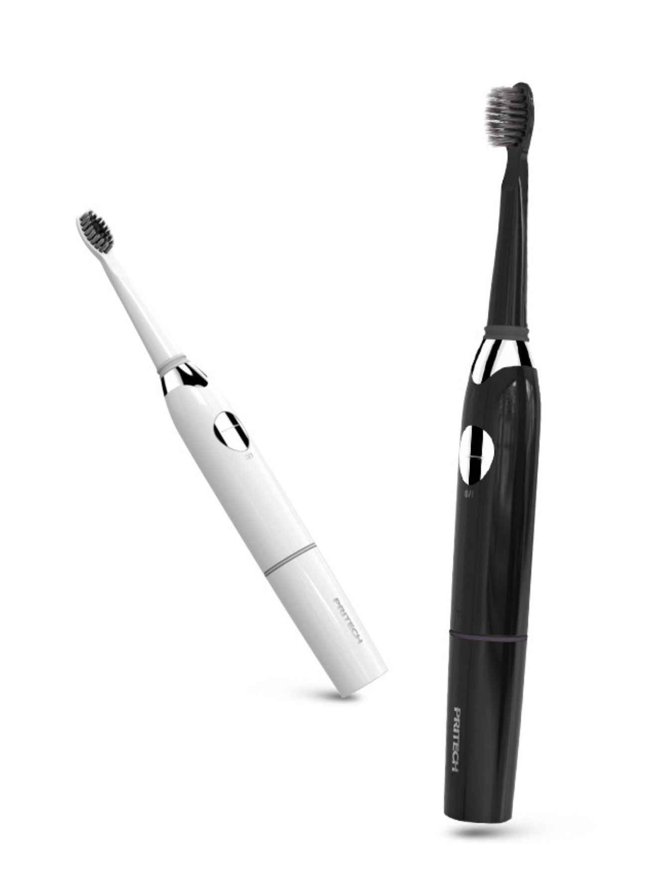 Black electric toothbrush with long battery life by Trendsi, featuring a sleek design and one-size handle for effective dental care.