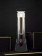 Men's waterproof electric trimmer with LCD display and dock charging, black Trendsi grooming tool for precise trimming.