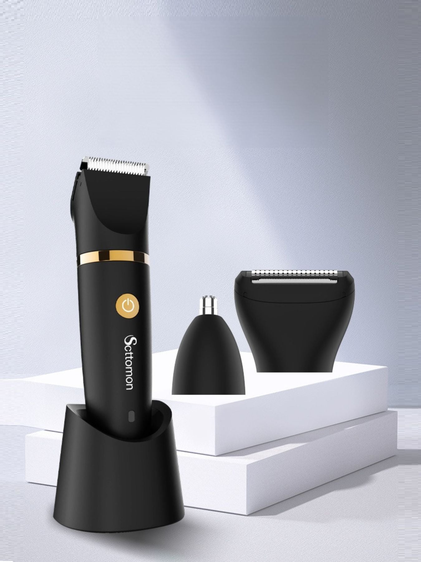 Black Trendsi multifunctional hair removal epilator with various attachments for smooth, hair-free skin.