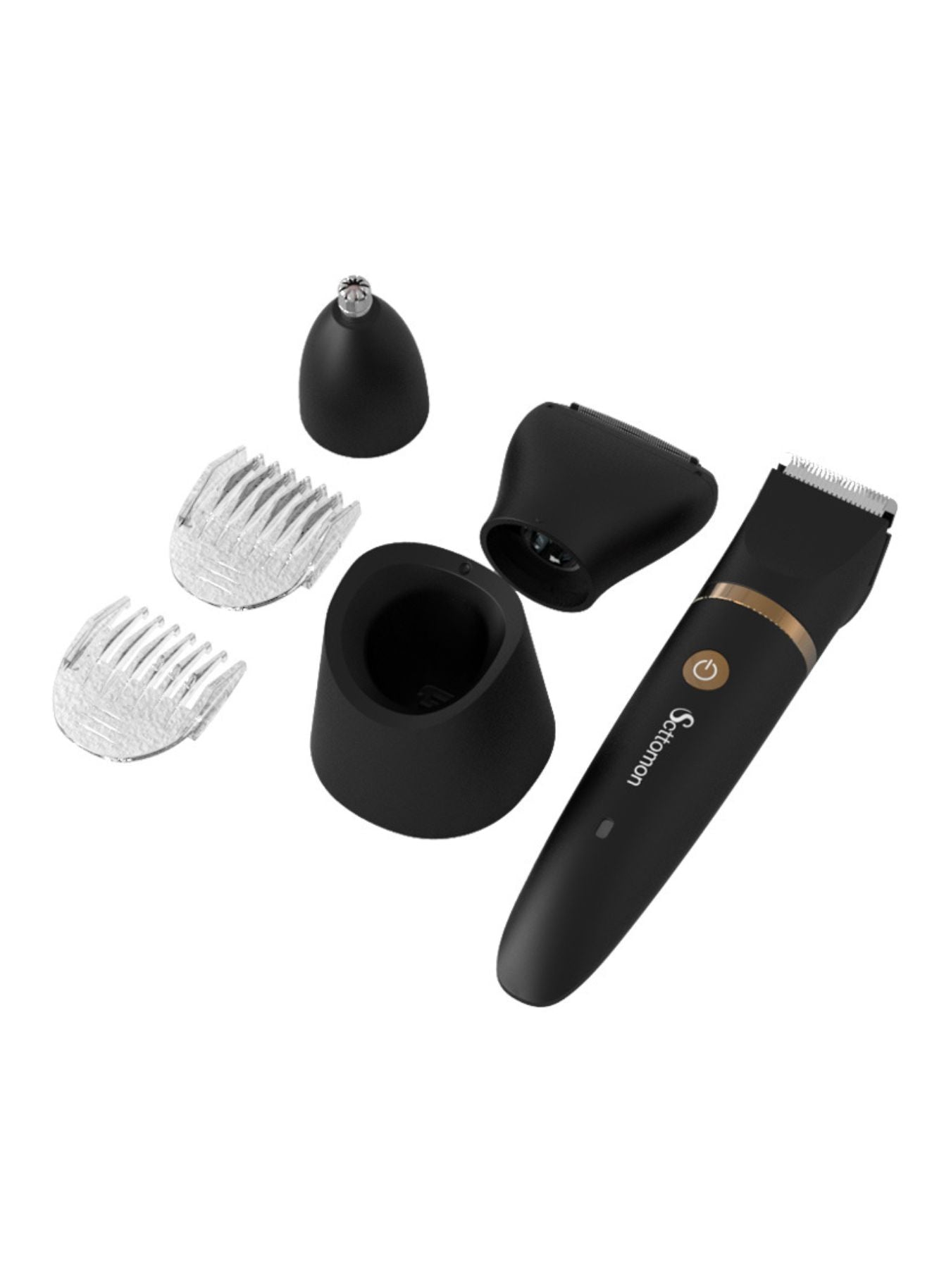 Black Trendsi multifunctional hair removal epilator with multiple attachments for efficient at-home hair removal.