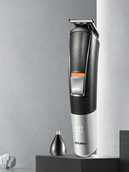 Black multifunctional rechargeable hair removal epilator from Trendsi with ergonomic design and multiple attachment heads.