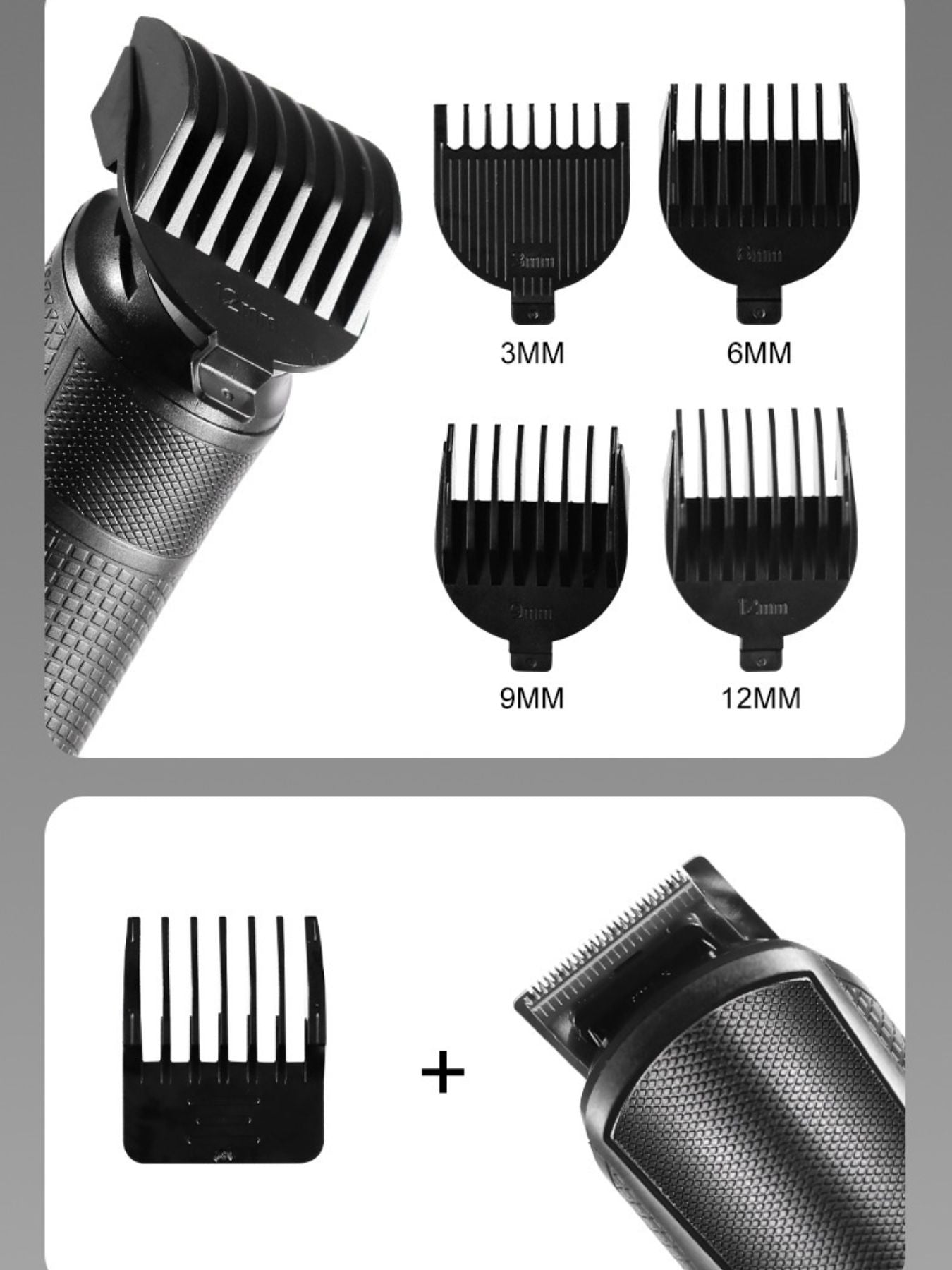 Black Trendsi multifunctional rechargeable hair removal epilator with various attachments for smooth, effective hair removal.