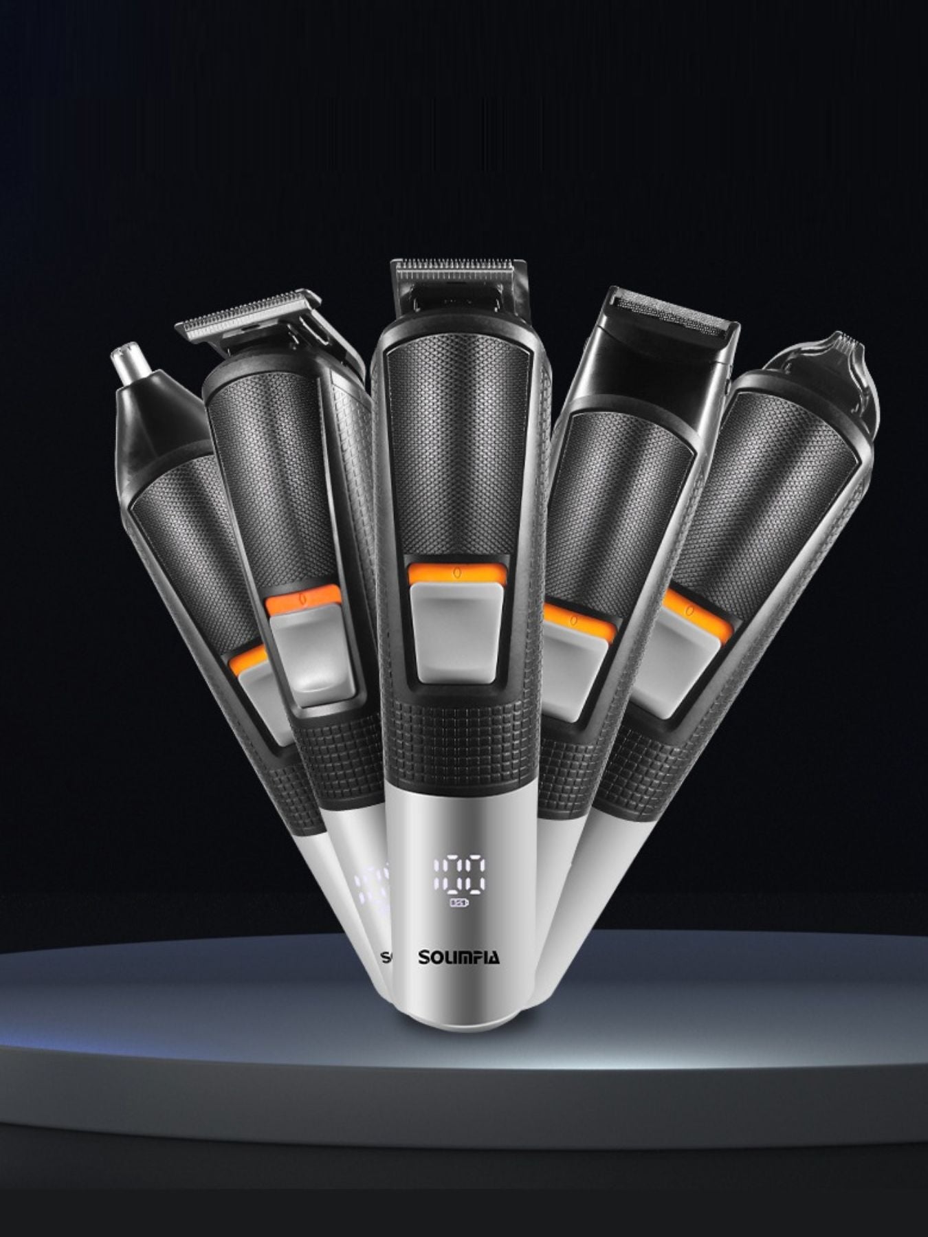 Black multifunctional rechargeable hair removal epilator with adjustable head and ergonomic design for smooth skin.