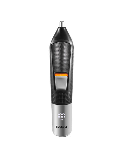 Black Trendsi multifunctional rechargeable hair removal epilator with multiple attachments on a white background