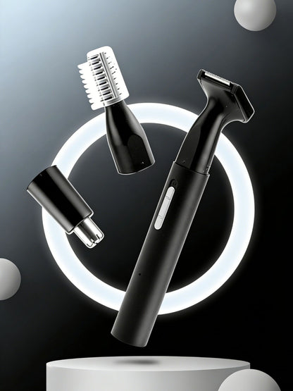 Black Trendsi multifunctional rechargeable nose hair trimmer with ergonomic design and replaceable blade for precise grooming.