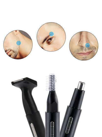 Black Trendsi multifunctional rechargeable nose hair trimmer with ergonomic design and compact size for precise grooming.