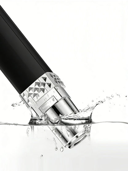 Black painless facial hair removal epilator by Trendsi, compact device with rotating tweezers for gentle hair removal.