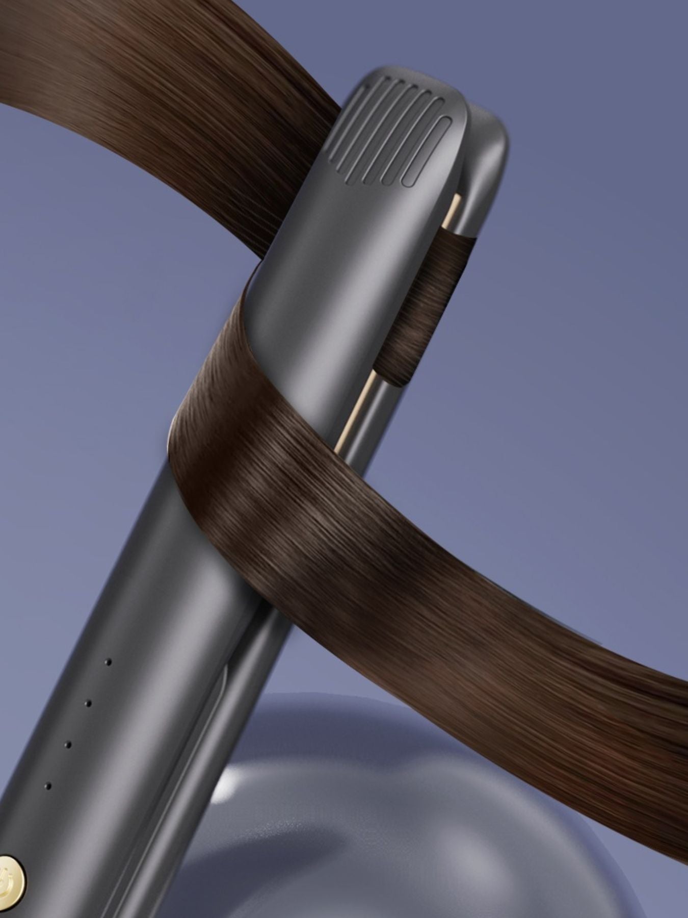 Black portable cordless hair straightener by Trendsi, compact styling tool with sleek design and adjustable temperature settings.