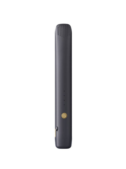 Black Trendsi portable cordless hair straightener with sleek design and compact size for easy styling on the go.