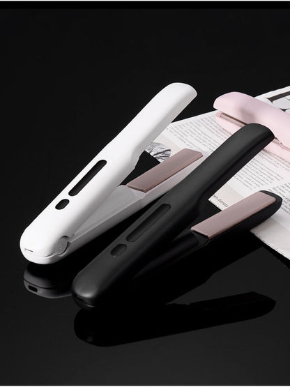 Trendsi portable cordless hair straightener in black, compact design for quick styling on the go.