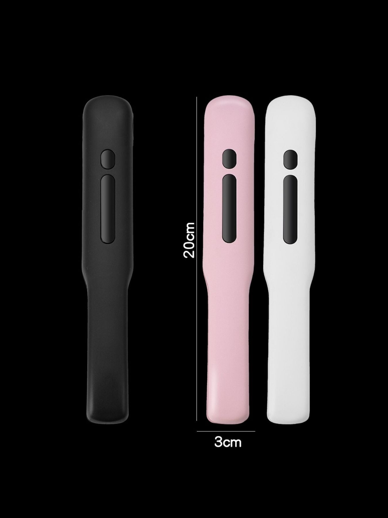 Black portable cordless hair straightener by Trendsi, compact and lightweight for easy styling on the go.