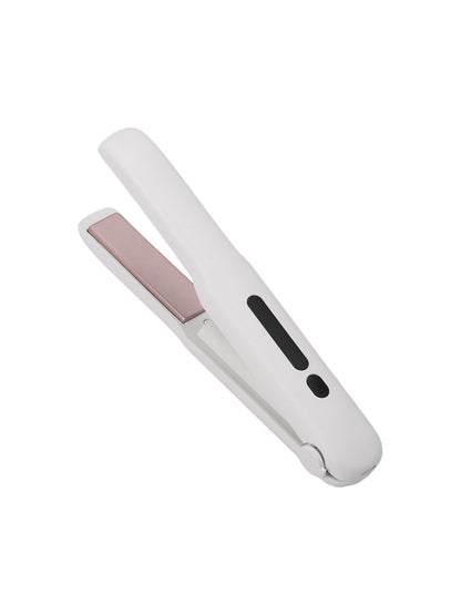 Black portable cordless hair straightener by Trendsi, compact and lightweight for easy styling on the go.