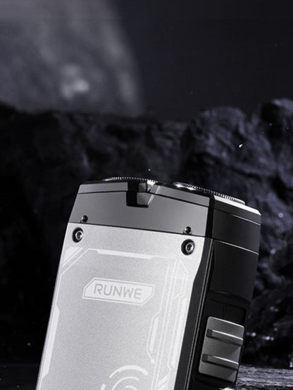 Black portable electric shaver by Trendsi, compact design with adjustable head for precise grooming and easy handling.