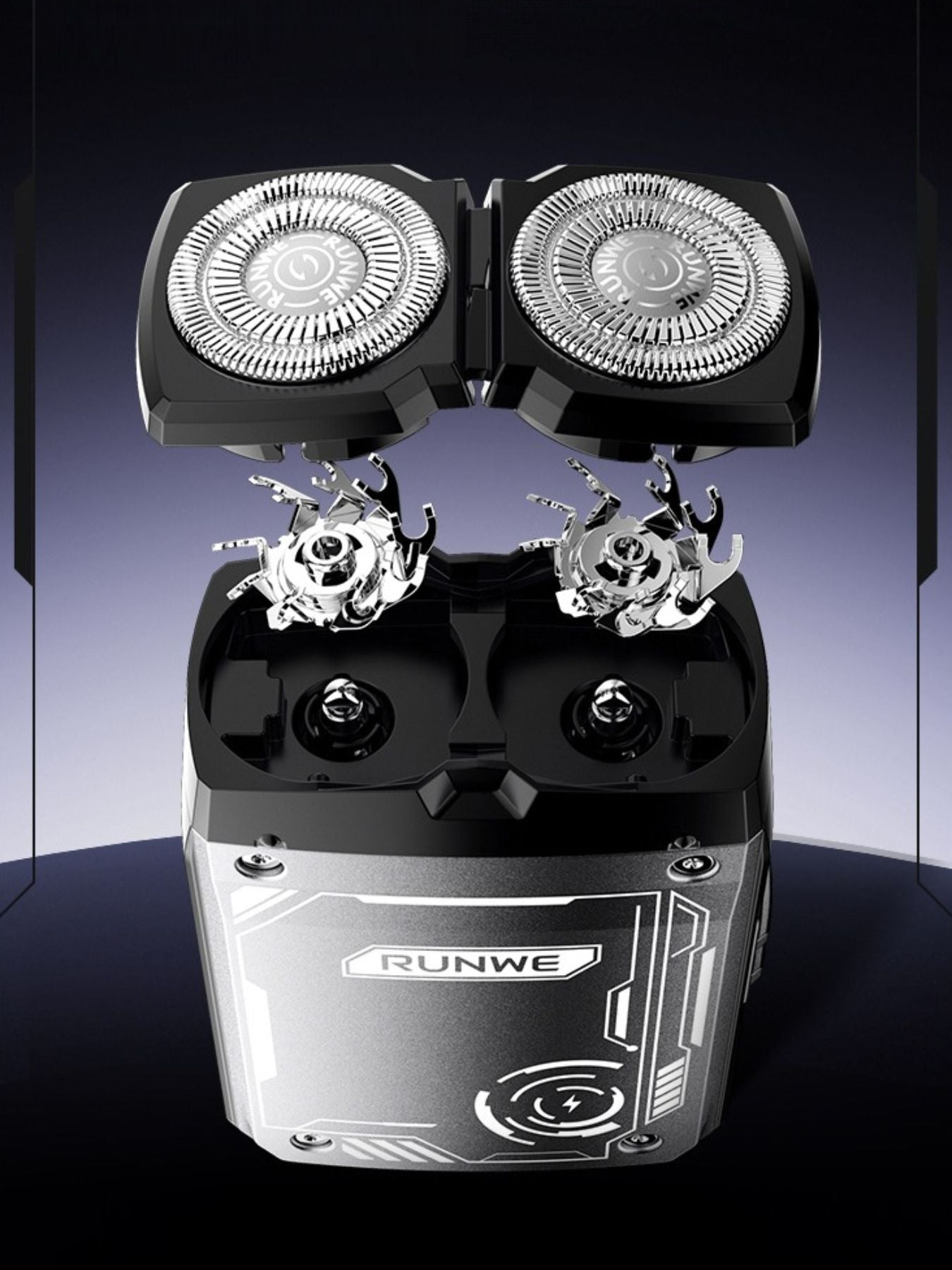 Black portable electric shaver by Trendsi with a compact design and ergonomic grip for easy grooming.