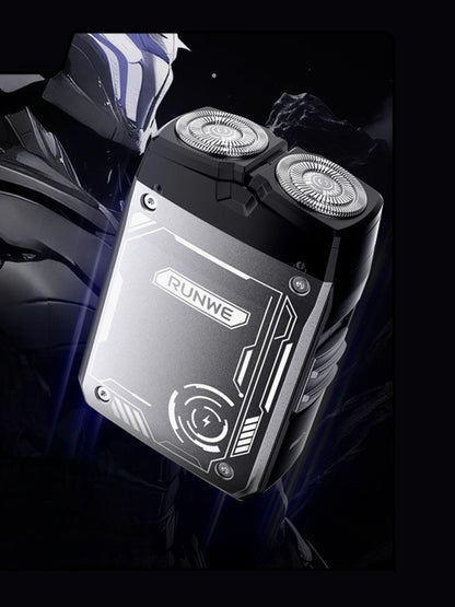 Black portable electric shaver by Trendsi, compact design with a sleek handle, ideal for travel grooming and quick touch-ups.