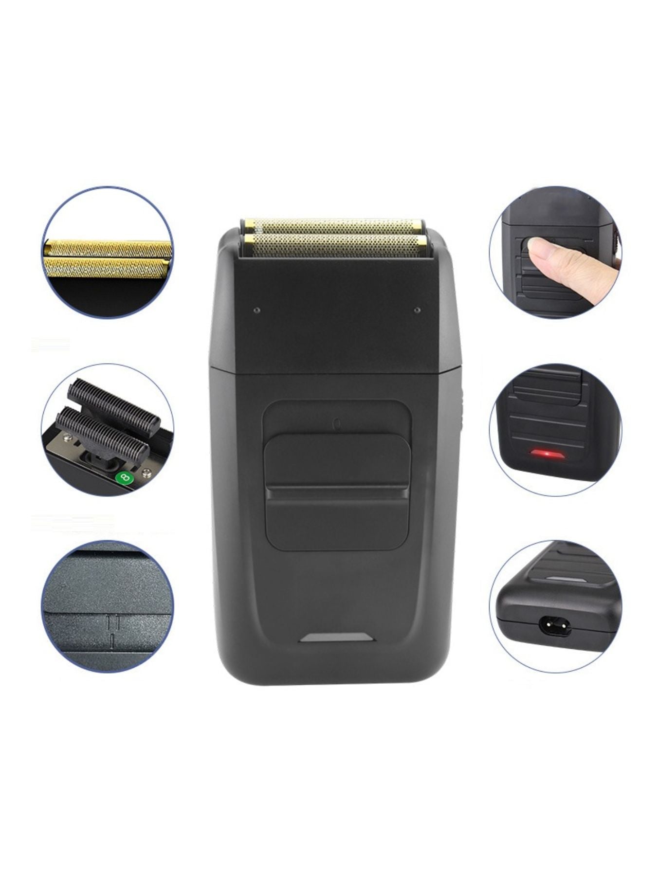 Black Trendsi portable electric shaver with a compact design, suitable for easy grooming and travel use.