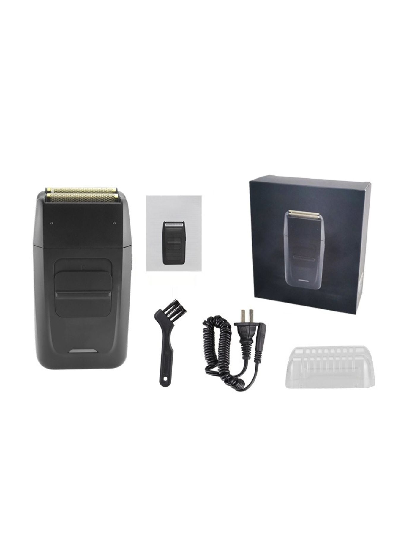 Black portable electric shaver by Trendsi with a compact design, suitable for travel and personal grooming.