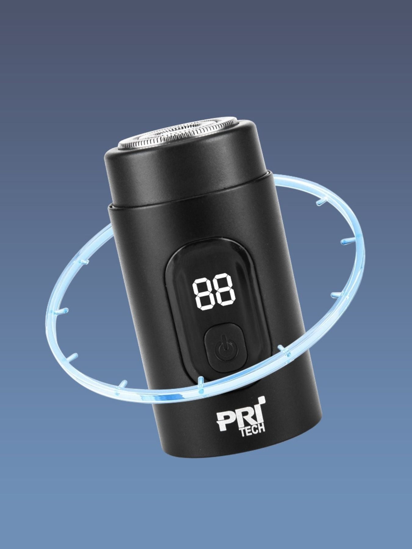 Trendsi portable electric shaver with LED display, black compact design, suitable for travel and easy grooming.