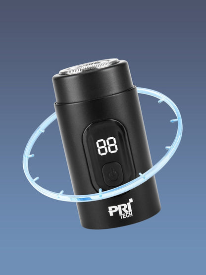 Trendsi portable electric shaver with LED display, black compact design, suitable for travel and easy grooming.