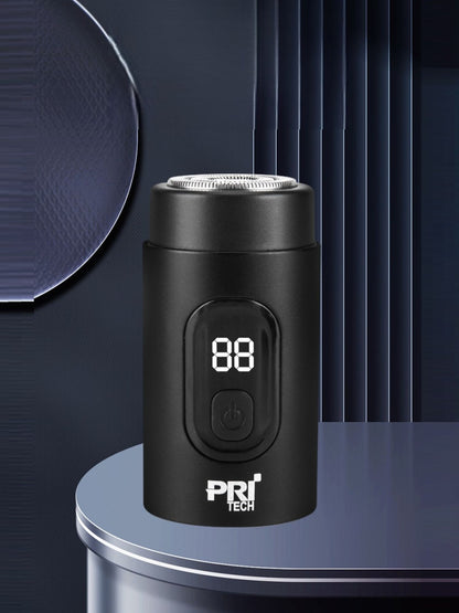 Black portable electric shaver with LED display from Trendsi, compact design for easy grooming and precise shaving.