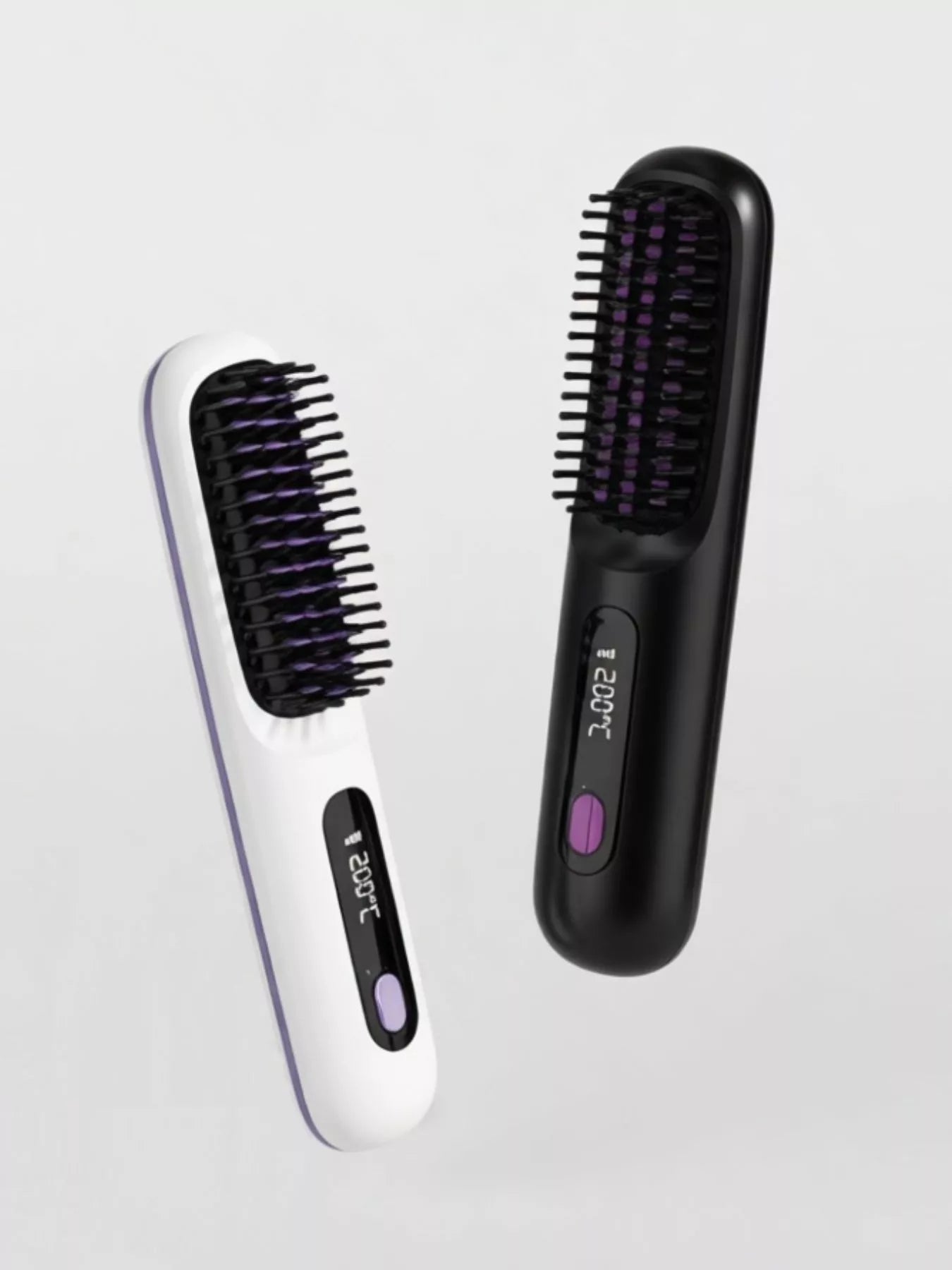 Black portable fast-heating straightening comb from Trendsi, designed for quick, easy hair styling on the go.