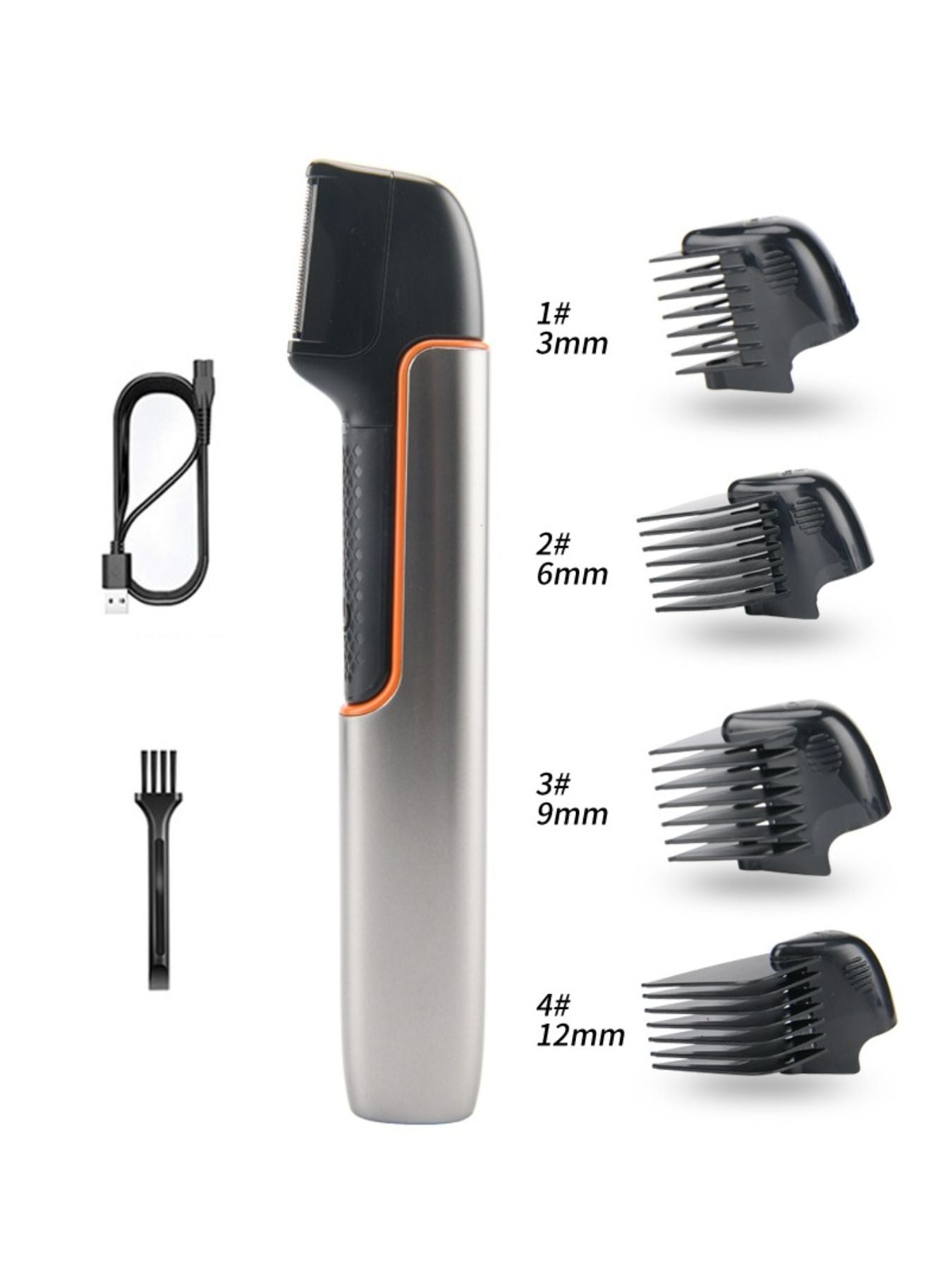 Black portable hair removal epilator from Trendsi, compact design with multiple attachments for easy at-home use.