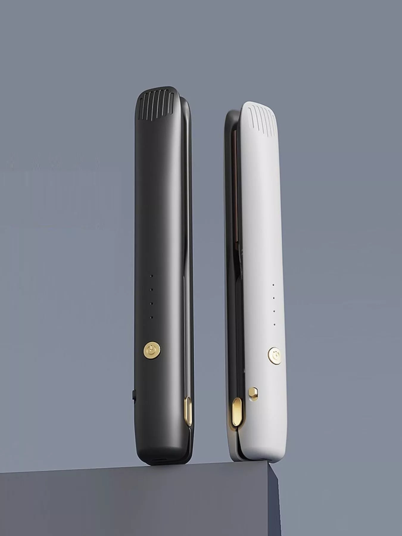 Black portable hair straightener by Trendsi, compact and lightweight for easy styling on the go.