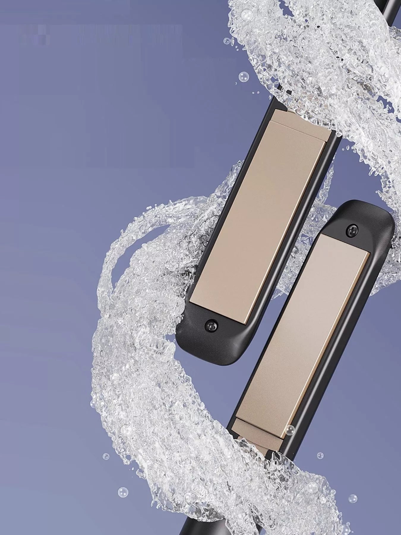 Black portable hair straightener from Trendsi, compact design with ceramic plates for easy styling on the go.