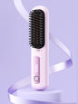 Black portable heated hair straightening comb by Trendsi, compact and ready for on-the-go styling.