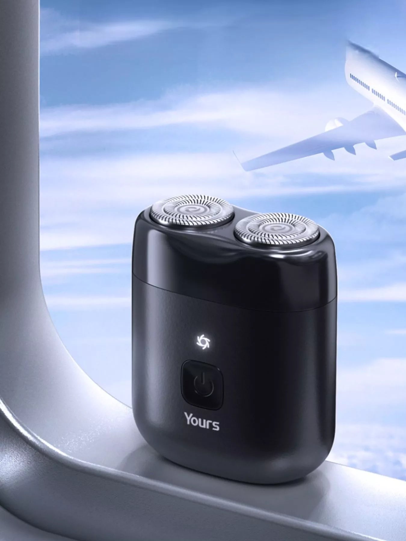 Black portable mini electric shaver by Trendsi, compact design with a sleek handle for easy grooming and travel convenience.