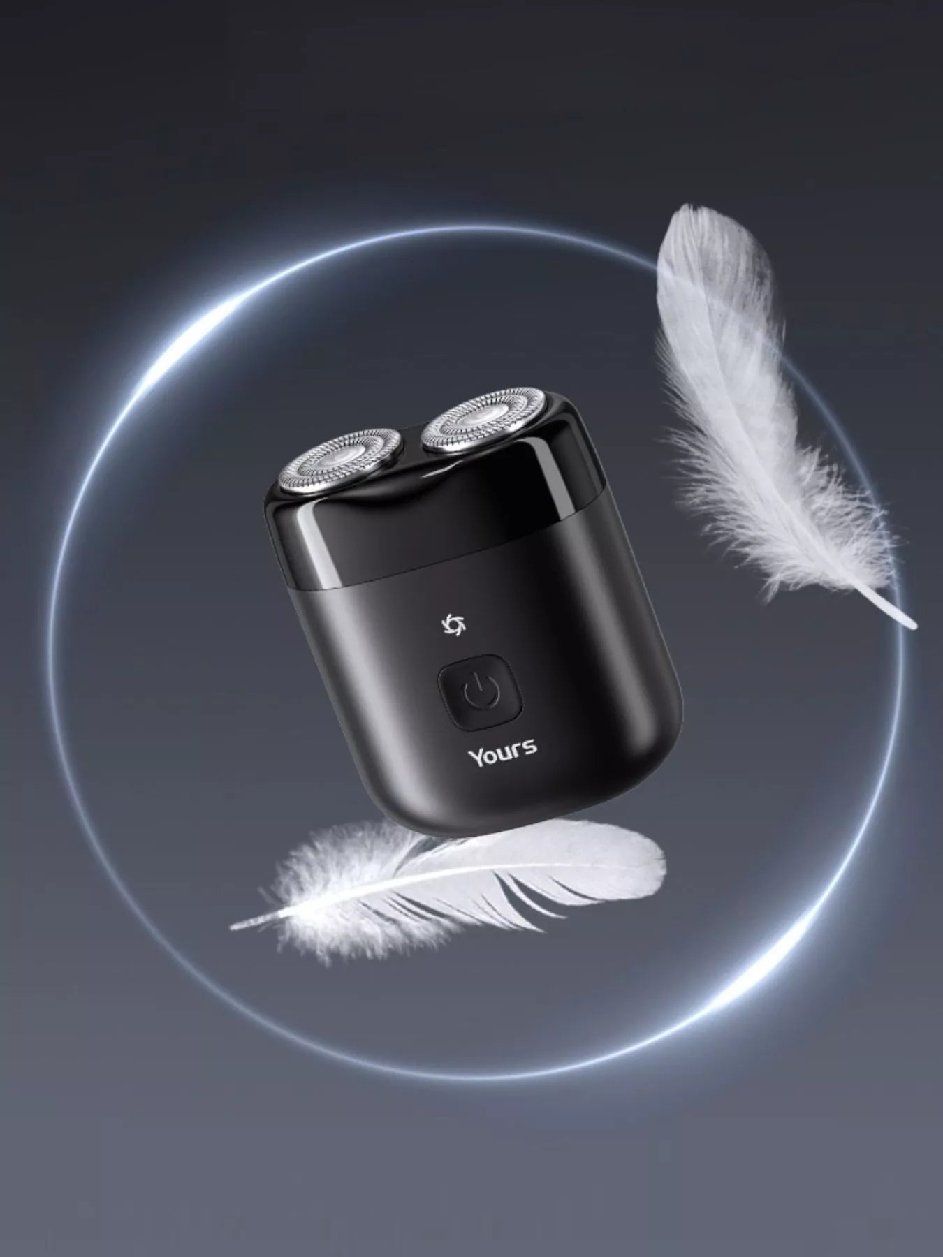 Black portable mini electric shaver by Trendsi, compact design with a sleek look, ideal for quick grooming on the go.