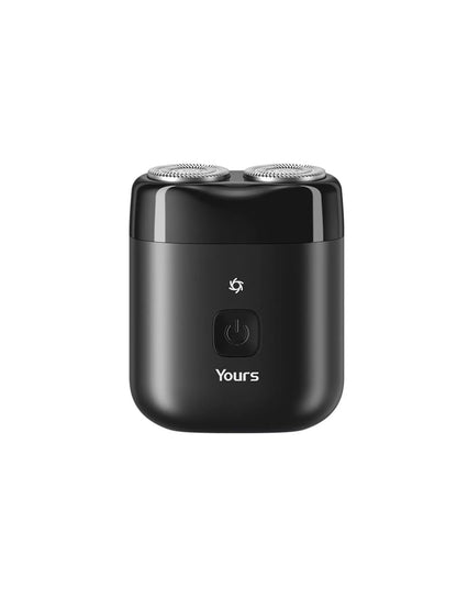 Black portable mini electric shaver from Trendsi with compact design and one-size-fits-all head for convenient grooming.