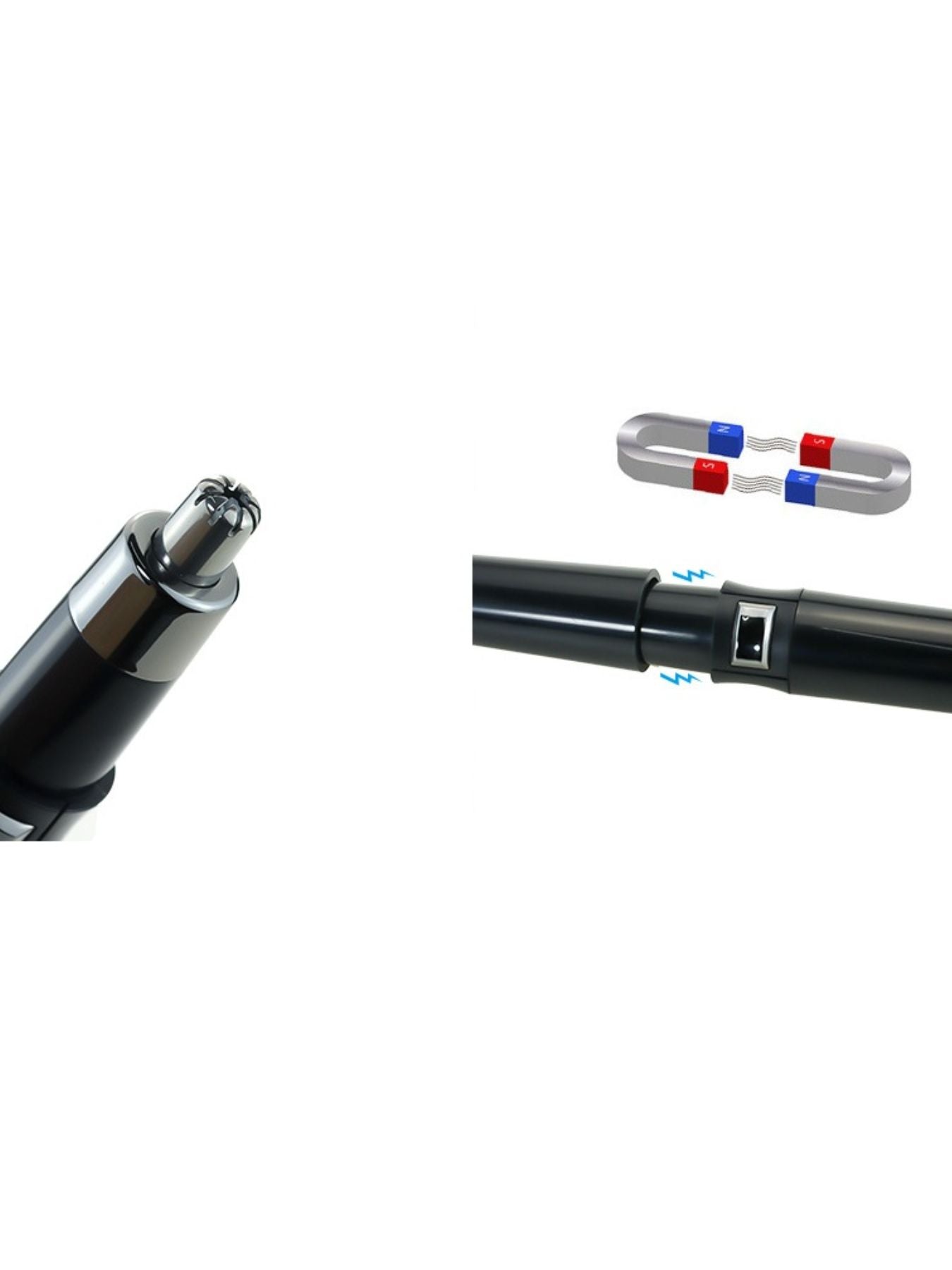 Black portable nose hair trimmer from Trendsi, compact design with a sleek look for easy grooming on the go.