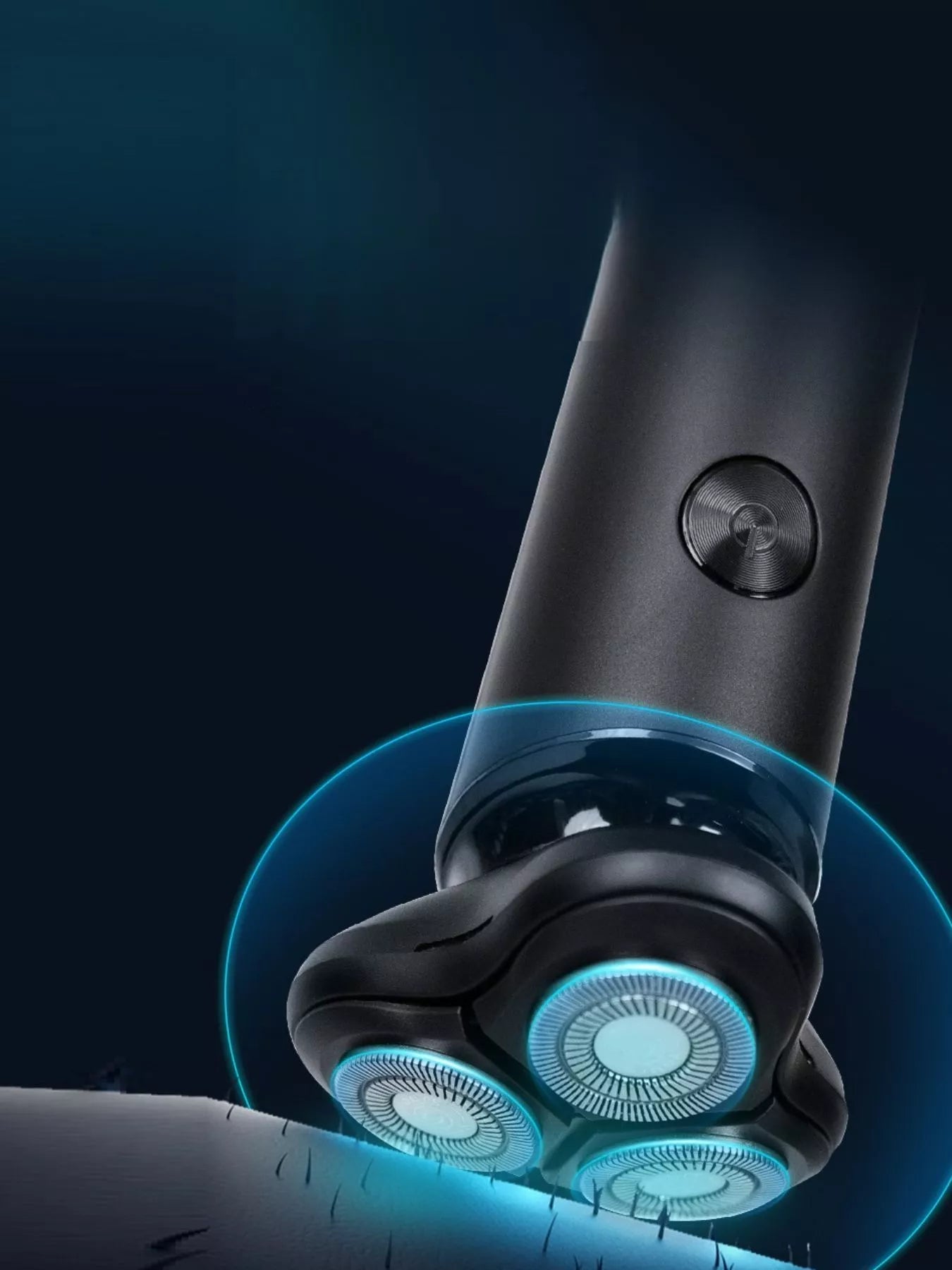 Black portable rotary shaver by Trendsi with a compact design, ideal for travel and personal grooming.