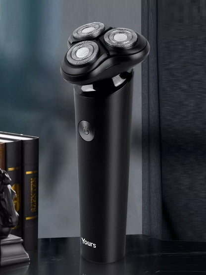 Black portable Trendsi rotary shaver with a compact design, ideal for easy grooming on the go.
