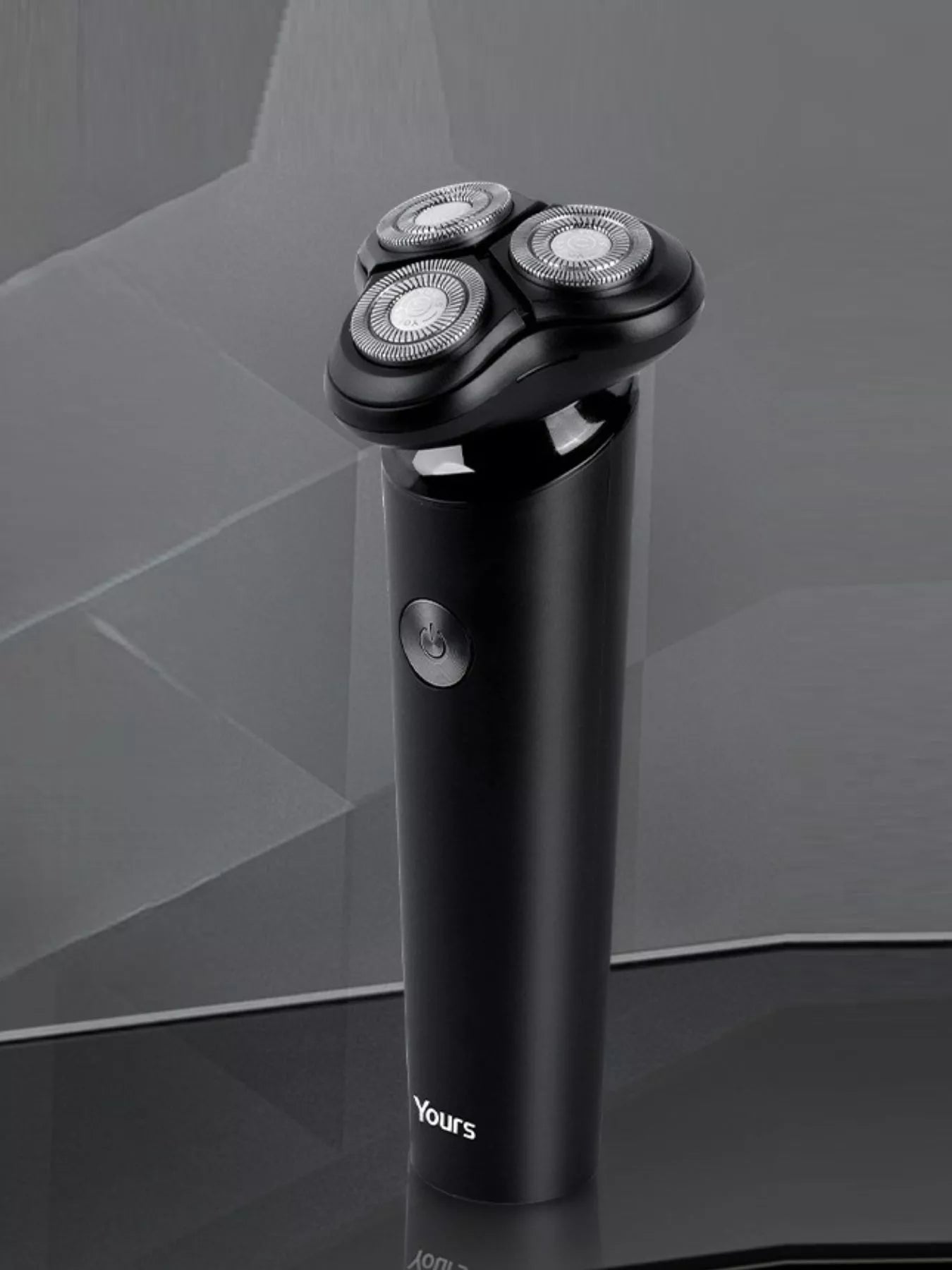 Black portable rotary shaver from Trendsi with a sleek design, compact size, and ergonomic handle for easy use.