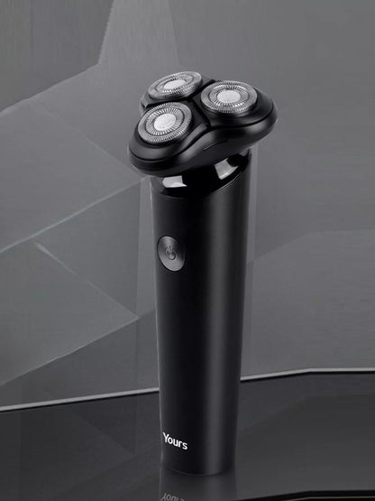 Black portable rotary shaver from Trendsi with a sleek design, compact size, and ergonomic handle for easy use.