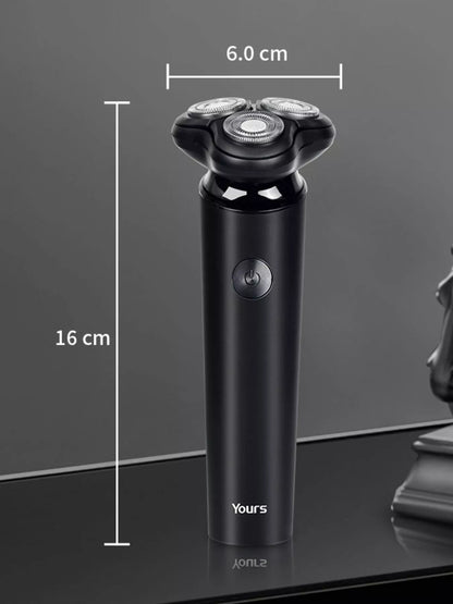 Black portable rotary shaver from Trendsi with a compact design, suitable for travel and everyday grooming.