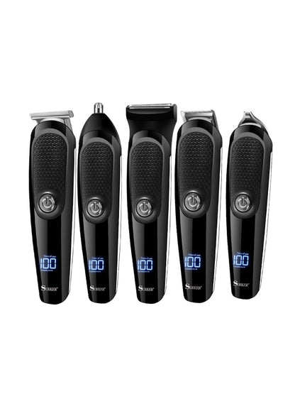 Black professional cordless hair clipper by Trendsi with ergonomic design and adjustable blades for precise haircutting.
