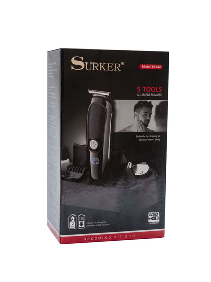 Black cordless professional hair clipper by Trendsi, featuring a sleek design and adjustable blades for precise haircutting.