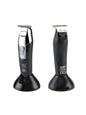Black rechargeable cordless hair clipper from Trendsi with a sleek design, ideal for easy, cordless hair cutting at home or salon.