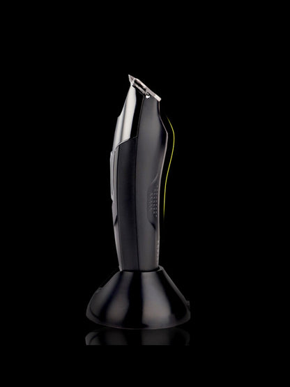 Black rechargeable cordless hair clipper from Trendsi with adjustable blades, suitable for easy home or salon grooming.