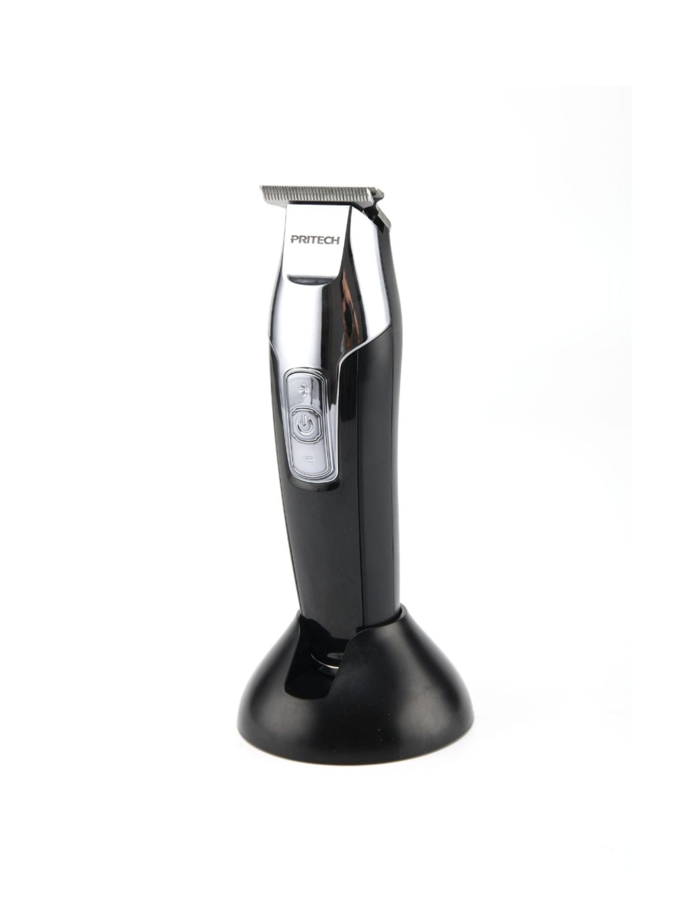 Black rechargeable cordless hair clipper by Trendsi, showing a sleek, portable grooming device for easy haircutting.