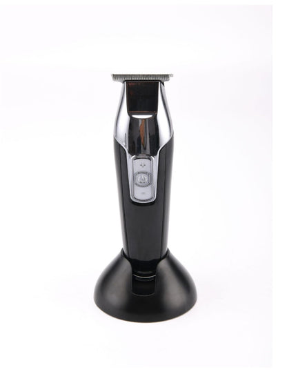 Black rechargeable cordless hair clipper from Trendsi with adjustable blades and ergonomic design for easy hair trimming.