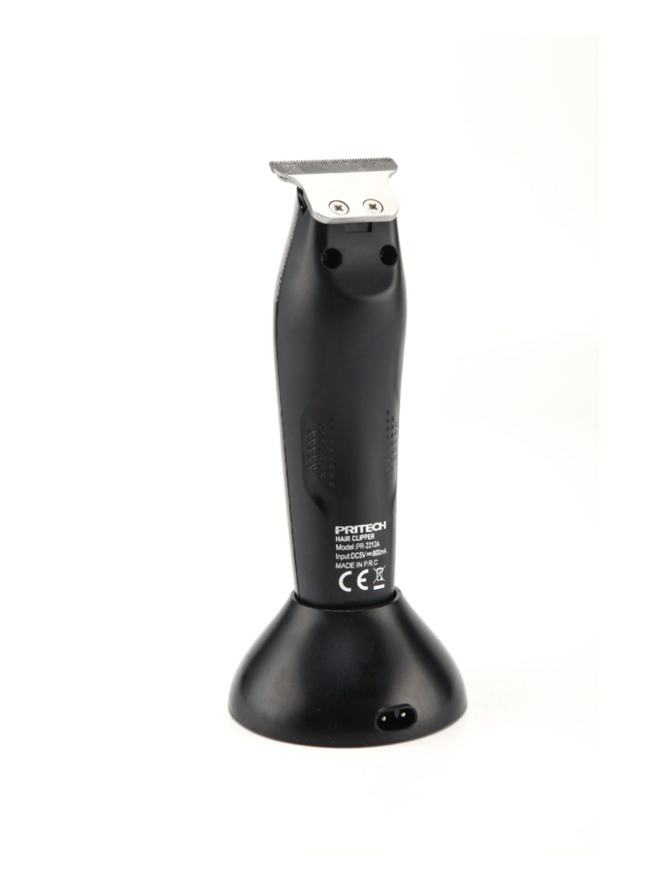 Black rechargeable cordless hair clipper by Trendsi with ergonomic design and adjustable blades for easy hair cutting.