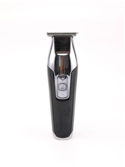 Black rechargeable cordless hair clipper by Trendsi with ergonomic design and adjustable blades for easy haircutting.