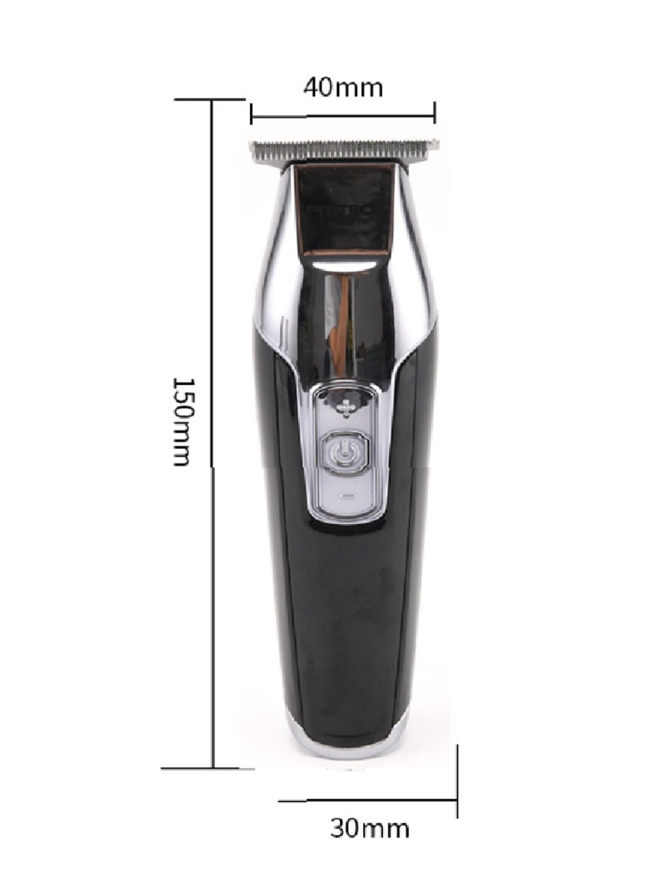 Black rechargeable cordless hair clipper from Trendsi with a sleek design and adjustable blades for easy hair cutting.