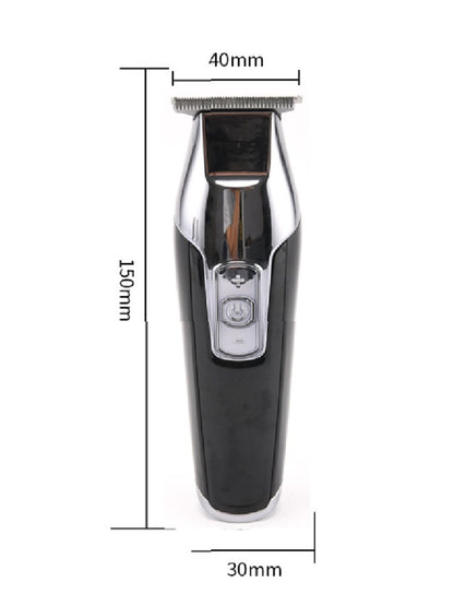 Black rechargeable cordless hair clipper from Trendsi with a sleek design and adjustable blades for easy hair cutting.