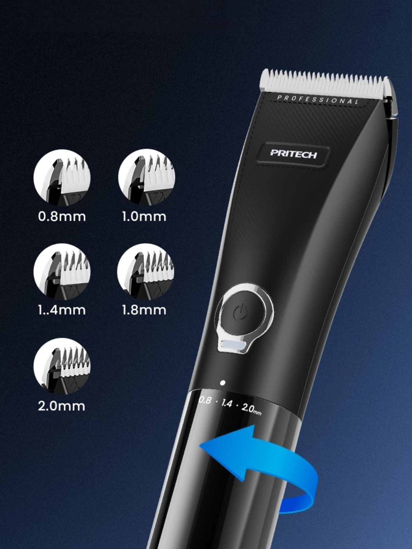 Black rechargeable hair clipper by Trendsi with adjustable blades and ergonomic design for precise hair trimming.
